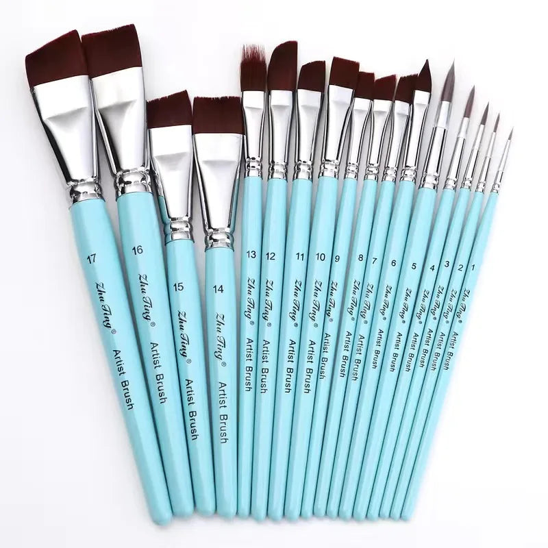 High Quality Face Body Paint Brushes Sky Blue Artist Watercolor Painting Makeup Brush Set For Kids