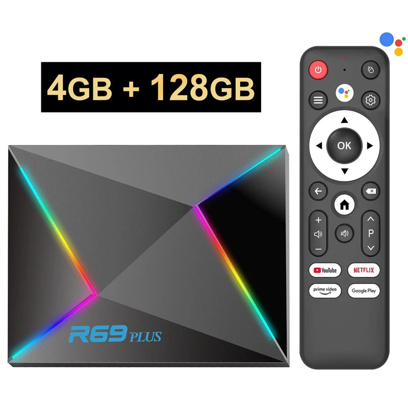 R69 Plus Voice Control TV Box Ultra HD 8K Allwinner H728 Octa Core Support Netflix tv box WIFI 6 Set Top Box