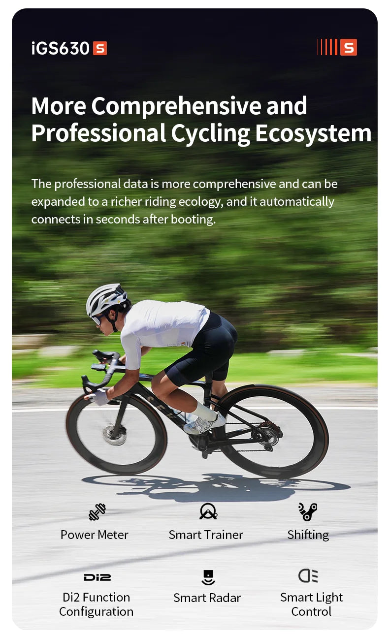 iGPSPORT iGS630S GPS Bike Computer Global Map Navigation Support Yaw planning Smart Climb Planning Indoor Bike Training