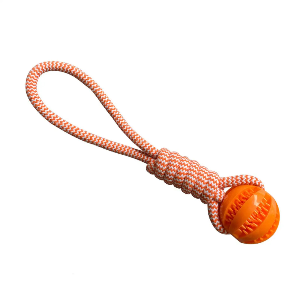 Pet Toy for Dogs, Durable Cotton Rope Hand-Held Treat-Dispensing Ball, Teeth-Cleaning and Training Interactive Puzzle Toy Ball