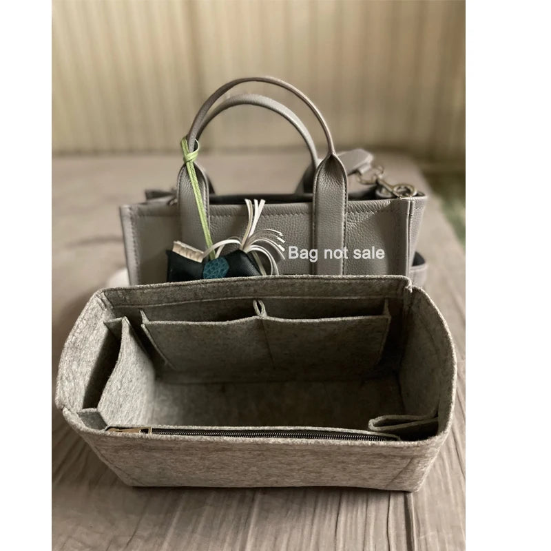 Purse Organizer Insert Handbags Liner Inner Pouch With Zipper Perfect for For Marc Jacobs The Tote Bag