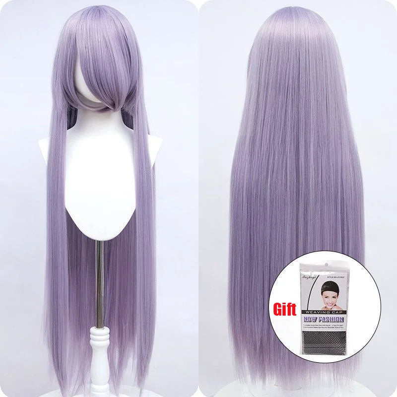 Snoya 100cm synthetic long straight cosplay wig with bangs Heat Resistant hair Anime pink blonde red purple women wig