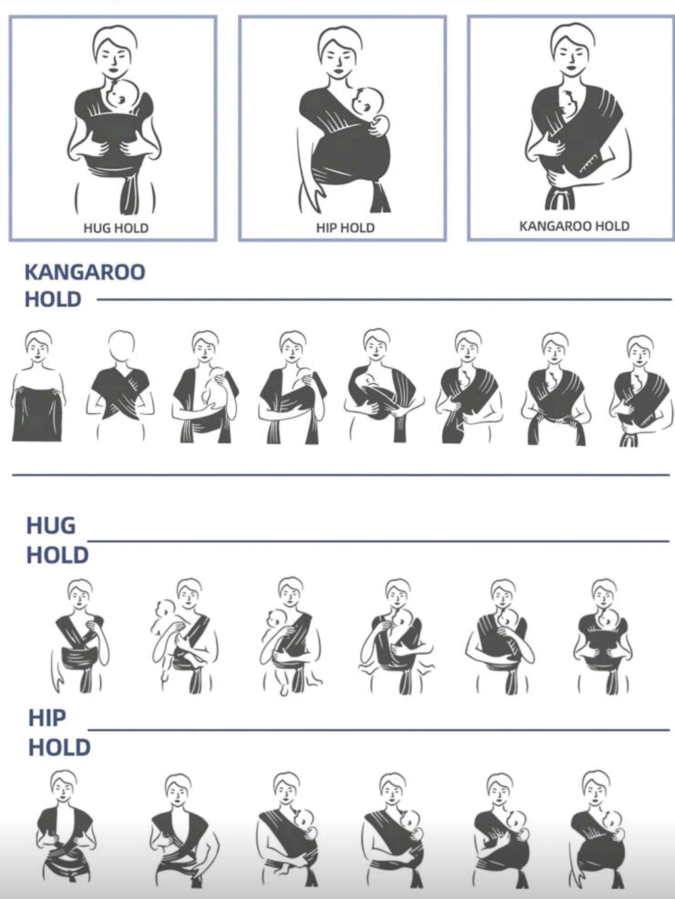 Baby carrier front-carrying multi-functional sleeping, breastfeeding, outing device to free hands knitted fabric