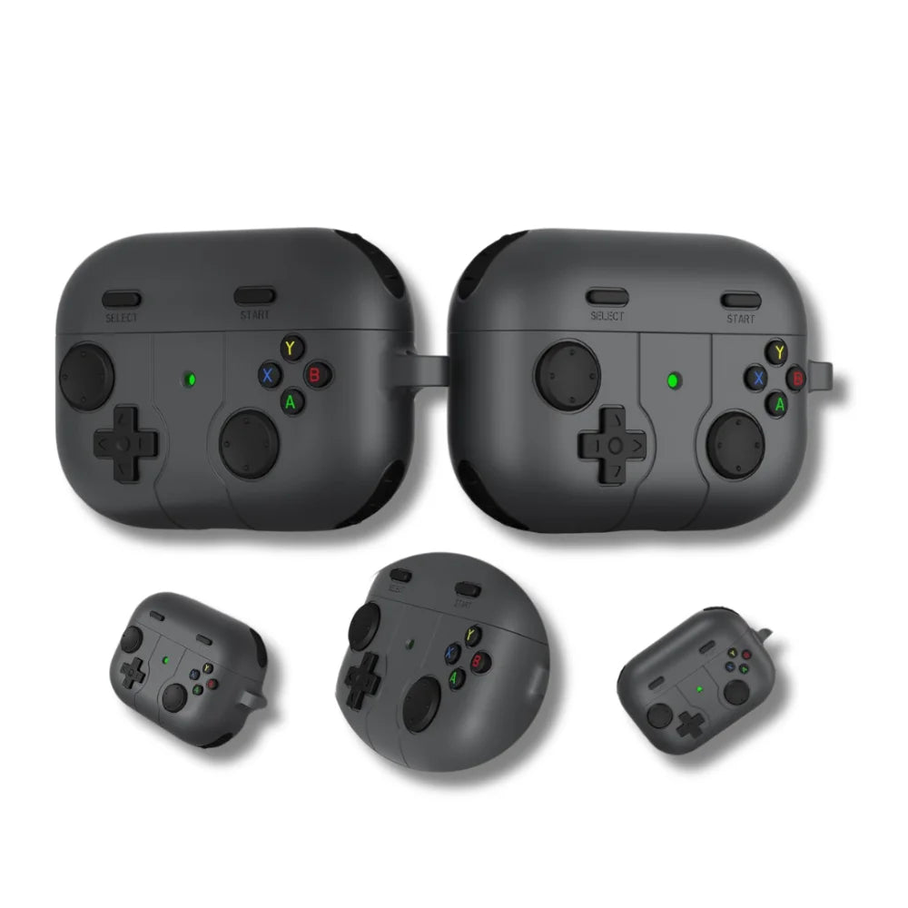 3D Gamepad Silicone Case for AirPods 4 2024/Pro 2, Cute Cartoon Shockproof Cover with Carabiner, Wireless Charging