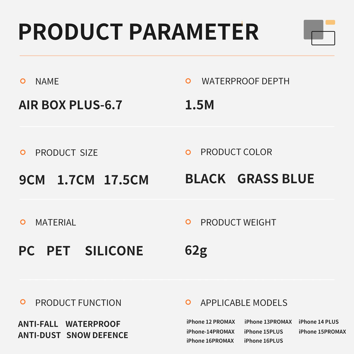IP68 Waterproof Phone Case for iPhone 6.1/6.7 inch Series, with Floating Ring, Touchable, Suitable for iPhone 17/16/15/14/13/12