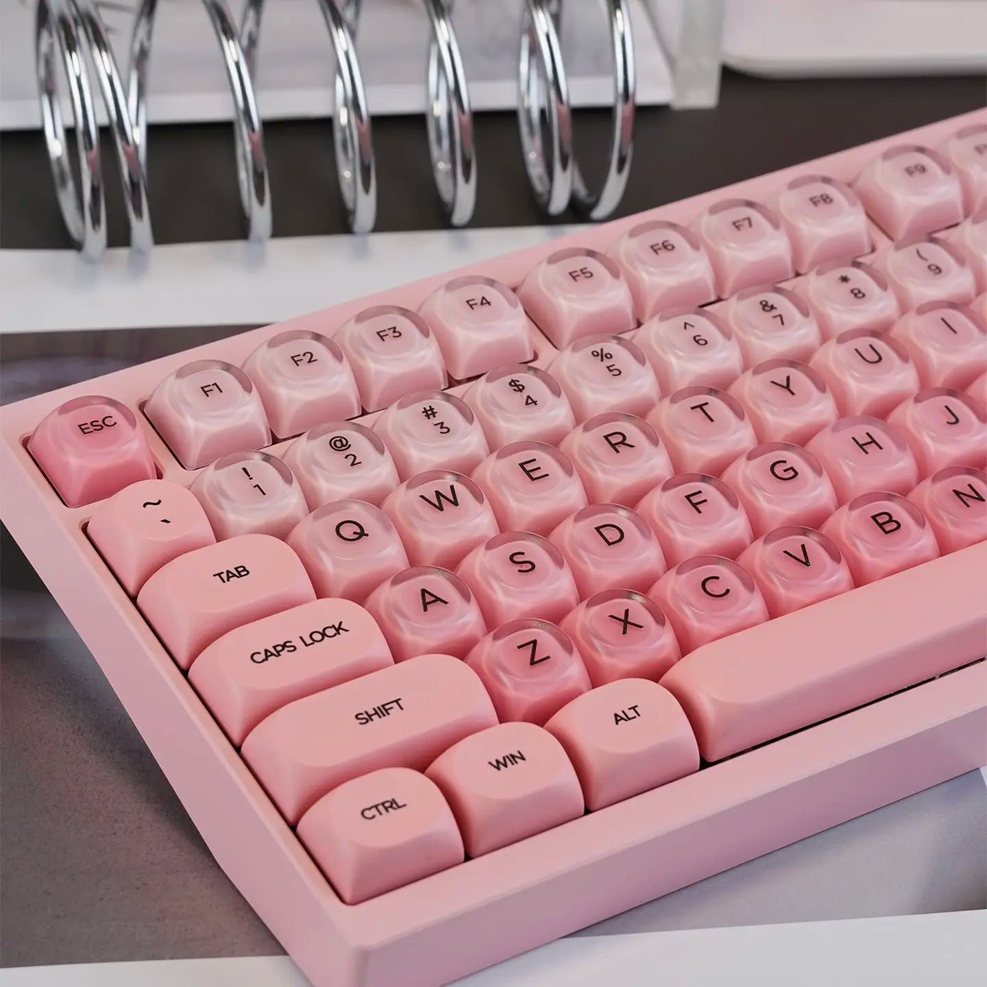 130 Keys Pink Liquid Foundation Keycap HOA Profile PBT Double Shot Keycap For Mx Switch Mechanical Keyboard ISO Enter Key Caps