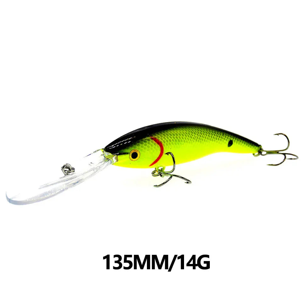1PCS 14/20G 135/155MM Minnow Fishing Lure Wobbler Artificial Bionic Fish Swimbait Deep Tail Dancer Super Diving Hard Bait