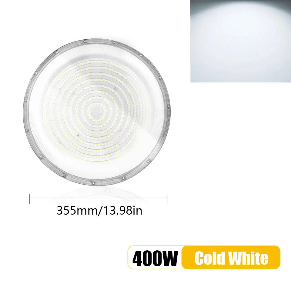 LED UFO High Bay AC85-265V 50W-600W Industrial Lighting Ceiling Light Market Warehouse Garage Gym Factory Sewing Machine Light