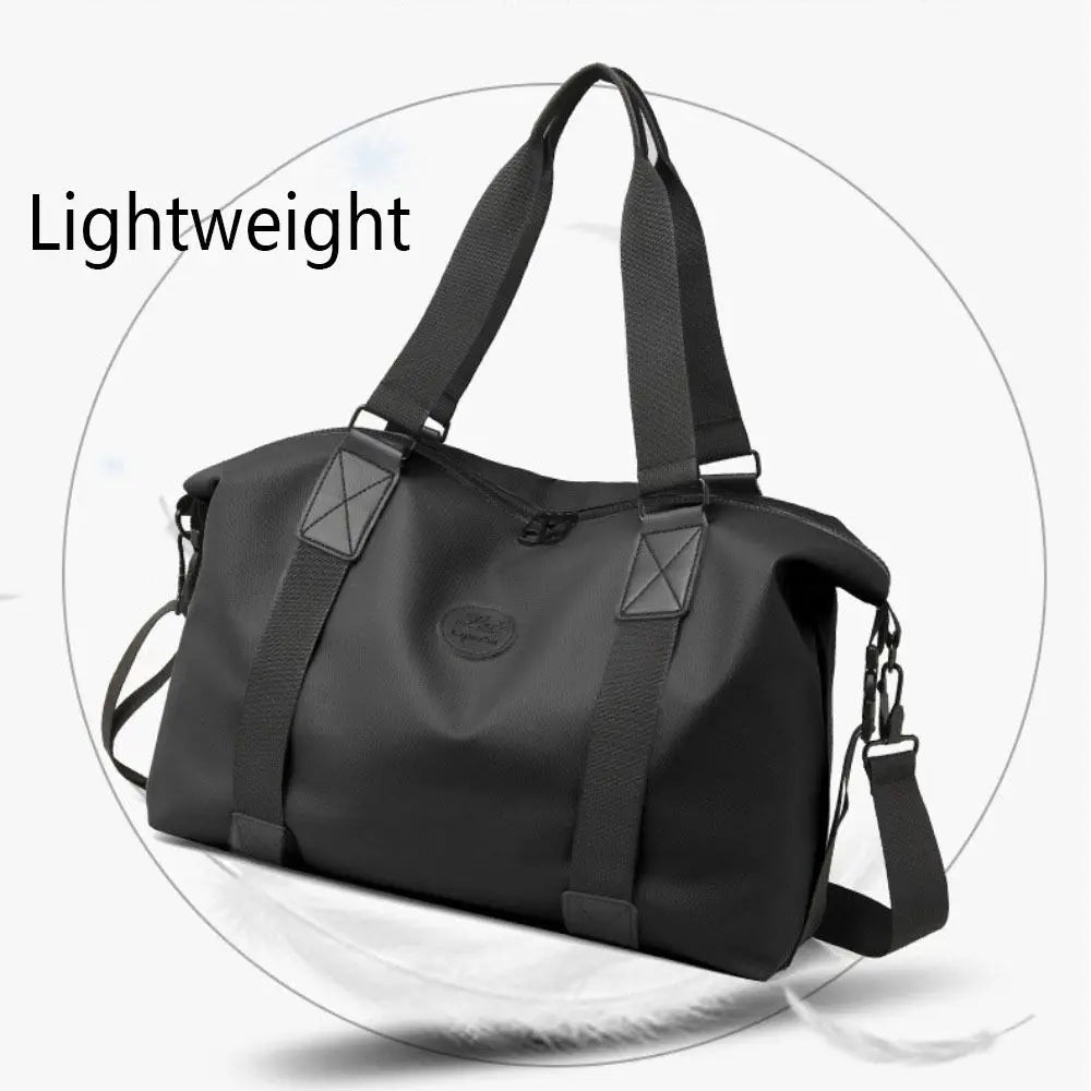 Large-Capacity Womens Travel Tote Bags Solid Color with Zipper Gym Fitness HandBag Overnight Bag Duffel Bag Sports Shoulder Pack