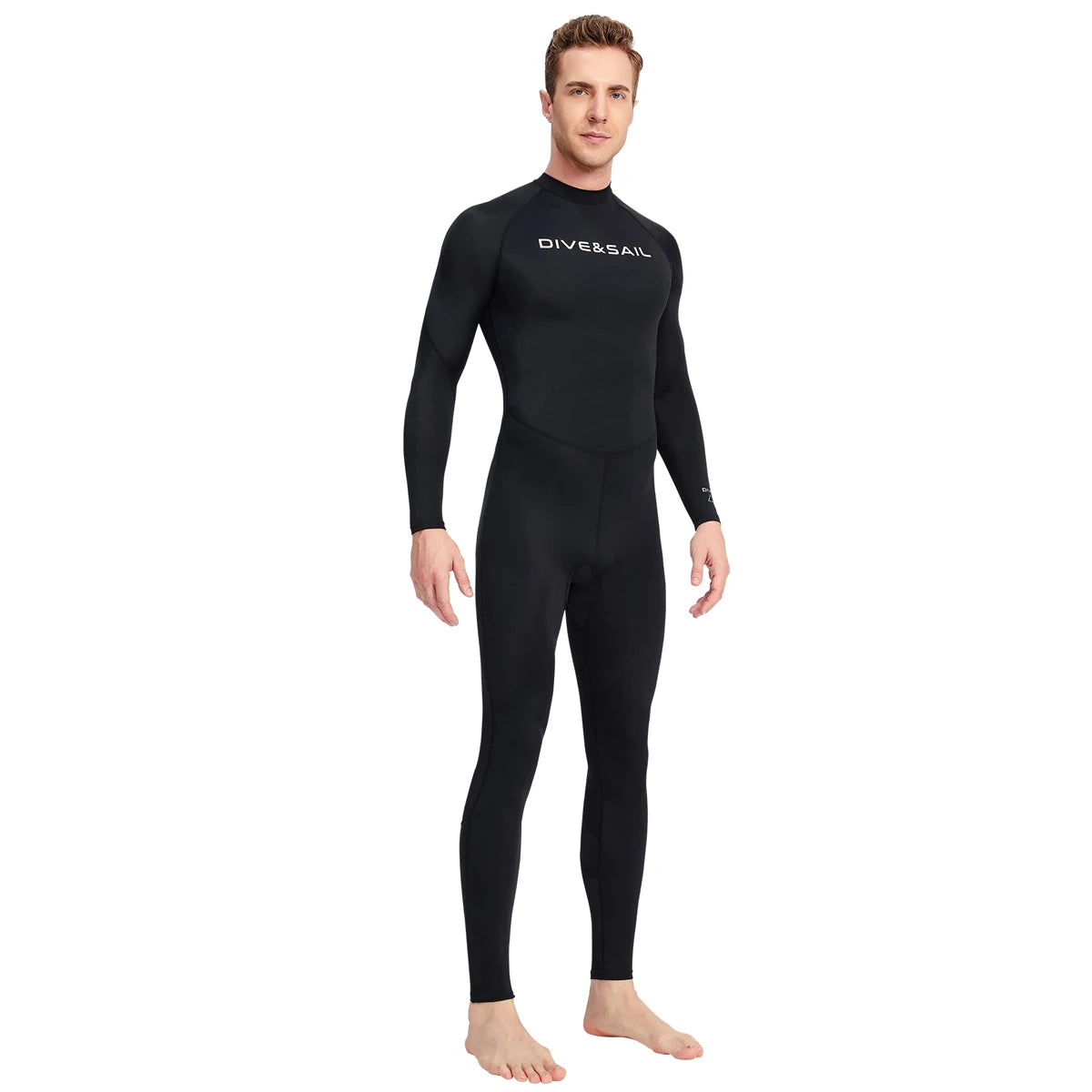Summer Men's Long-sleeved One-piece Swimsuit Lightweight Breathable Beach Surfing Swimming Sunscreen Quick-drying Clothesdropshi