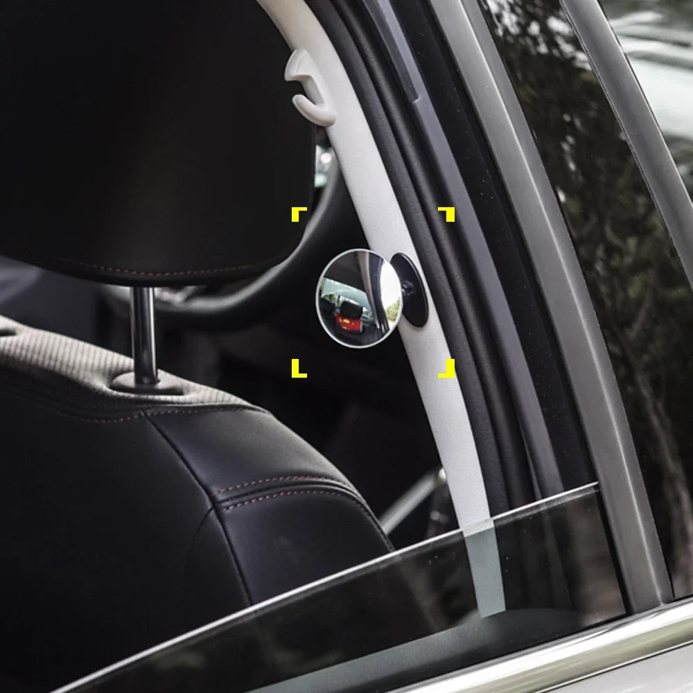 1 Set 5cm Universal Car 360 Blind Spot Side Mirror Stick on Glass Adjustable Safety Lens Security Protection Accessories