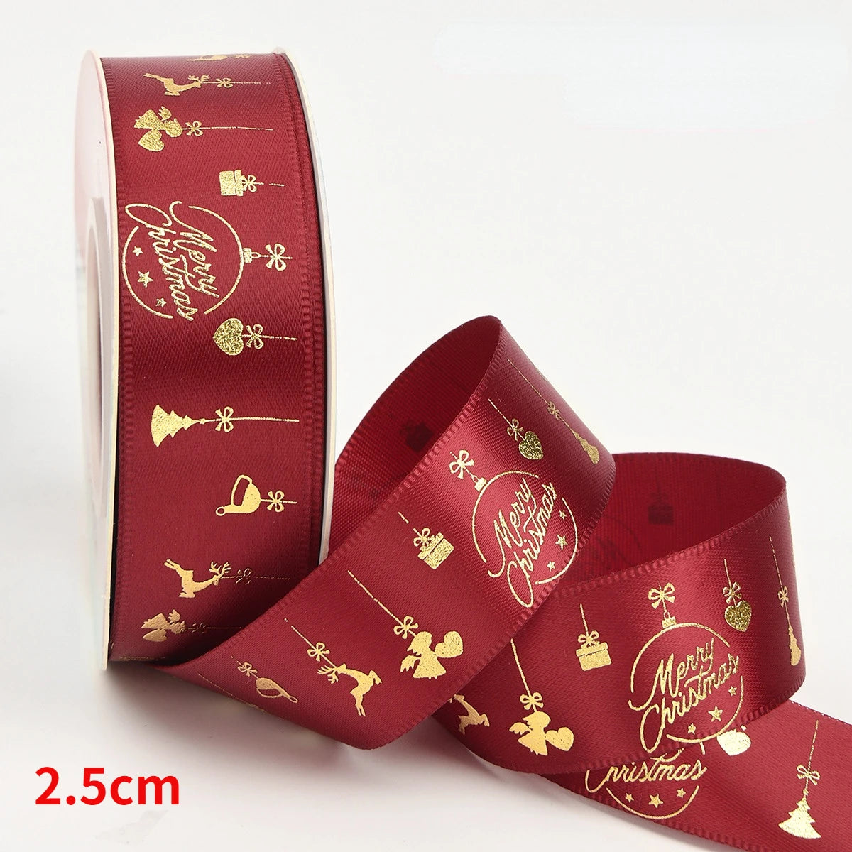 5yards Christmas Ribbon Printed Christmas Polyester Ribbon For Handmade Design Christma Decoration DIY Cake Bouquet Gift Packing