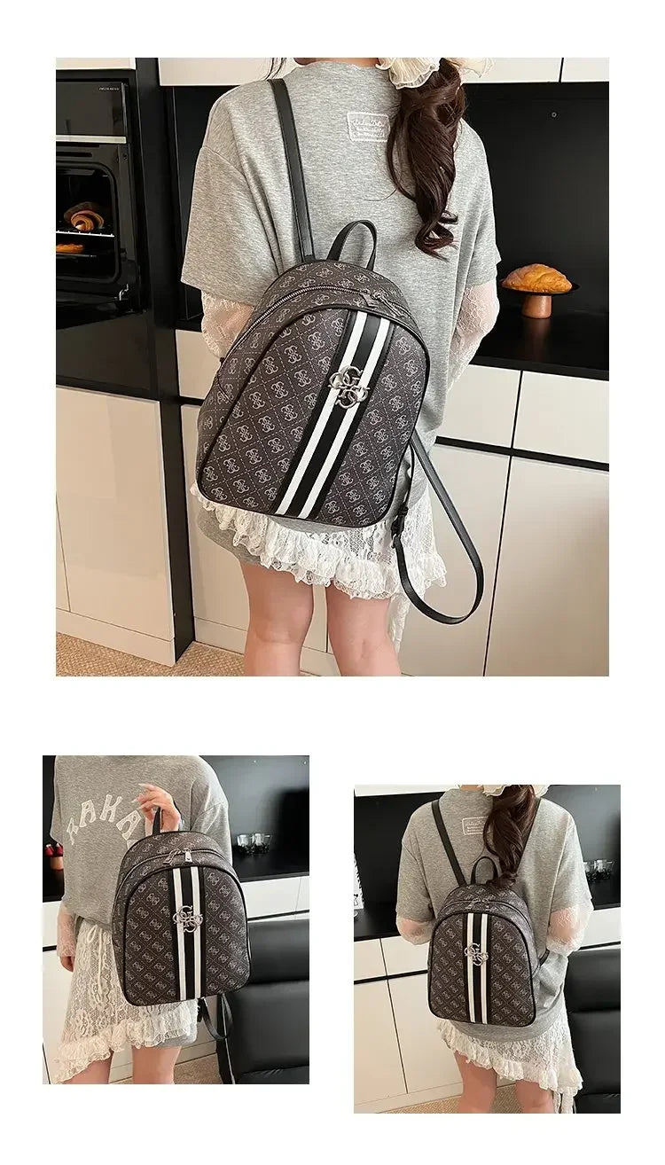 Luxury large capacity outdoor travel handbag, modern trendy women's backpack, classic design zipper shoulder bag