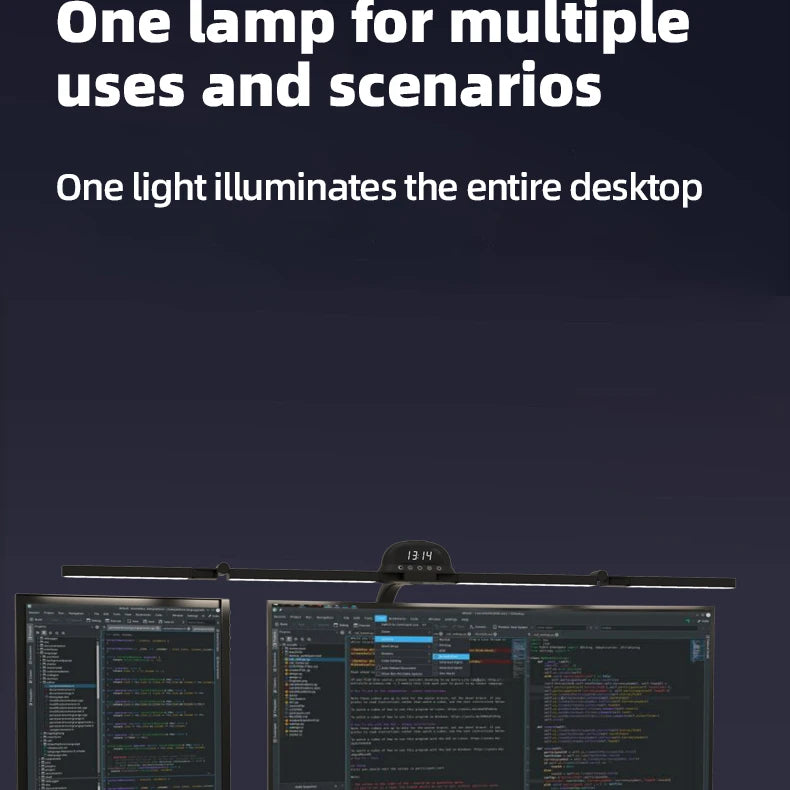 LED Full Spectrum Eye-Caring Architect Desk Lamp with Clamp Flexible Gooseneck 120cm Foldable 4-Head Stepless Dimming Lamp