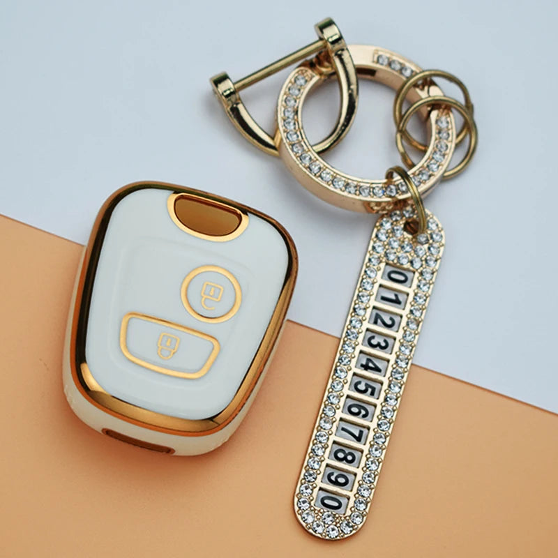 For Peugeot 107 206 207 307 For Citroen C1 C2 C3 C4 Picasso For Toyota Aygo TPU Car Remote Key Case Cover Shell Fob Keychain