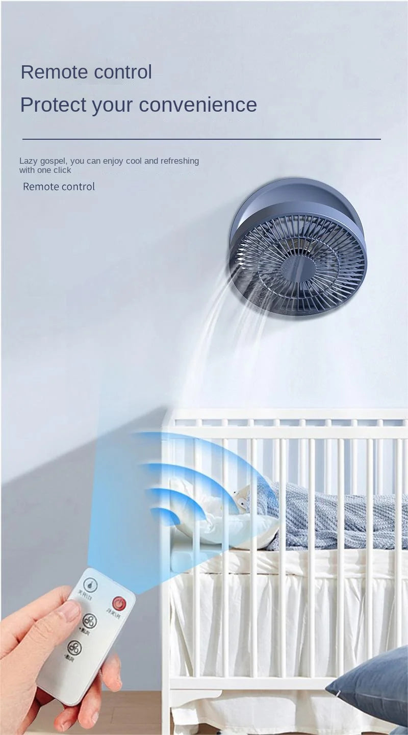 2023 New Fan With Remote Control Portable Wall-hanging Rechargeable Usb Electric Folding Fan Nightlight Air Cooler Household