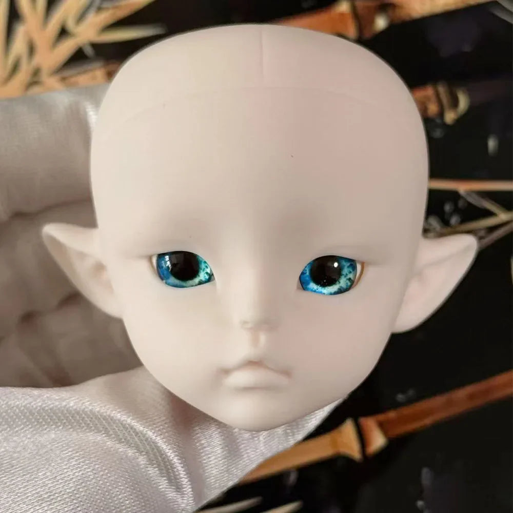 Cute 1/6 BJD Doll Head Handmade Elf Makeup Dolls White Eyelash 30cm Doll Kids Toy Gift Dolls for Girls