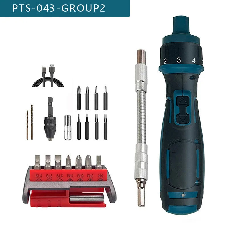 Rechargeable Cordless Electric Screwdriver Mini Drill Power Tools Set Multifuncntion Power Drill Kits Set Household Maintenance