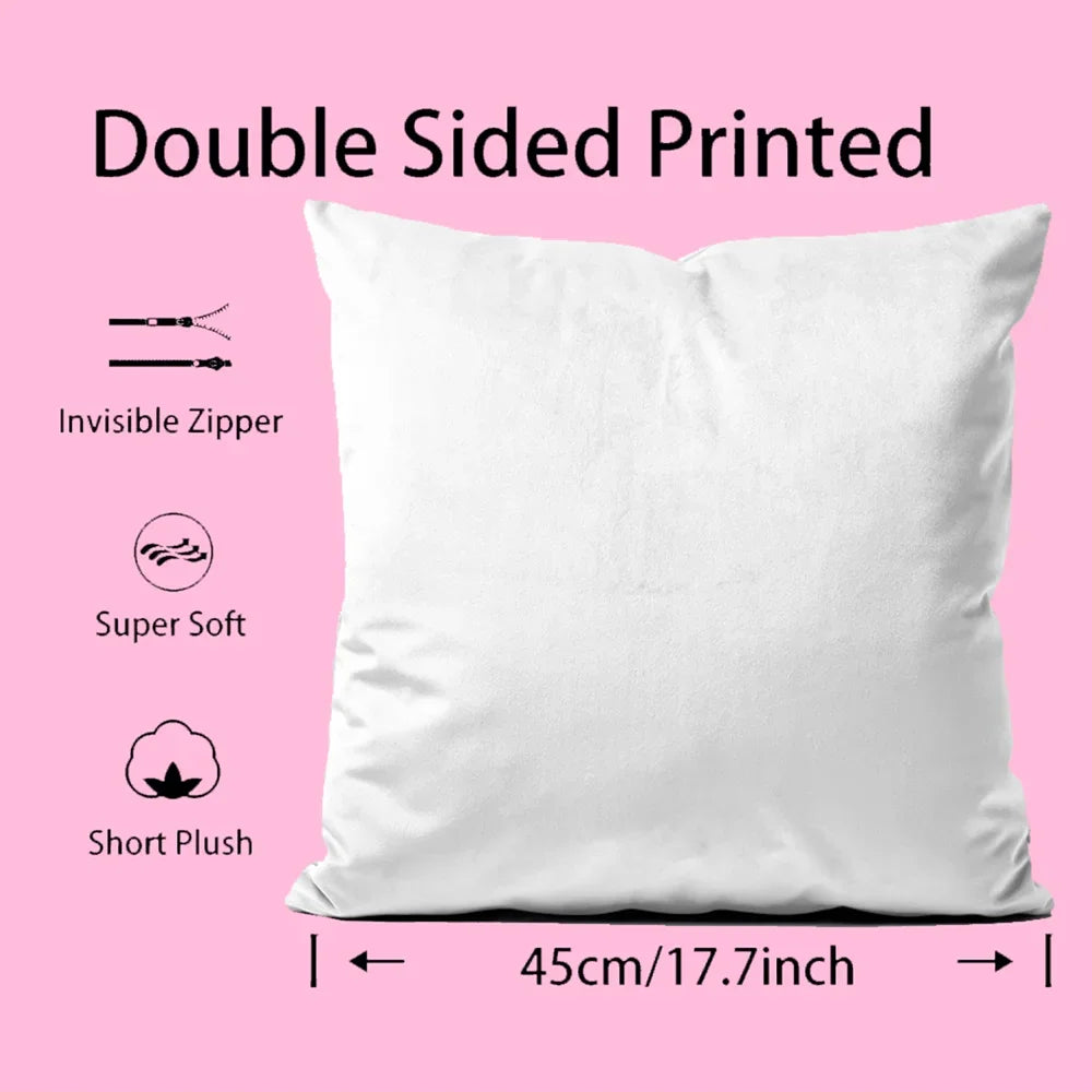 Pop Music M-Michael Jackson Cushion Cover Pillowcase Anti-dustmite Invisible Zipper Short Plush Sofa Cushion