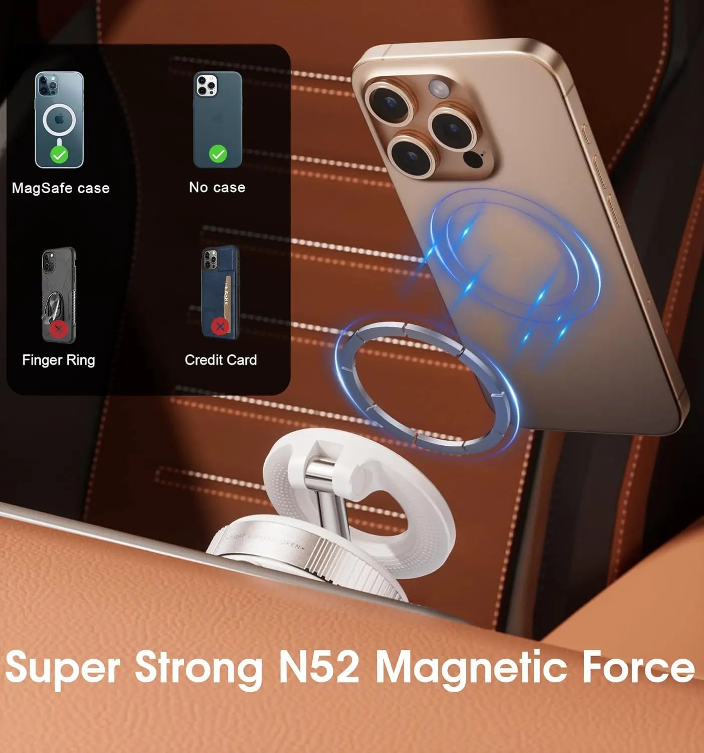 360° Rotating Vacuum Magnetic Car Phone Holder  New Model Dashboard Glass Mount Multi-Scenario Automotive Navigation Stand