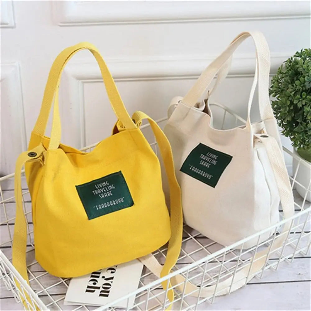 Women Shoulder Bags Letter Handbags Casual Buckle Tote Canvas Crossbody Bag Cute Shopping Bag For Ladies