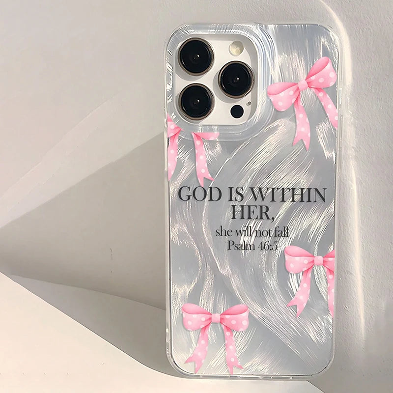 Cute Bible Verse Graphic Phone Case For iPhone 17 Pro Max 16 15 14 13 12 11 16E 17E Air XS XR X 8 Plus Shockproof Bumper Cover