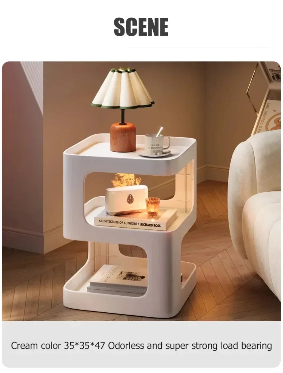 Light Luxury Sofa Table Solid Color Bookshelf Living Room Small Coffee Table Bedroom Simple Bedside Table Creative Computer Desk