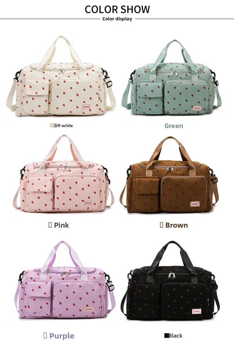 Corduroy Mommy Bag Large Capacity Waterproof Baby Diaper Bags Stroller Nappy Organizer Travel Carry Shoe Maternity Tote Bags