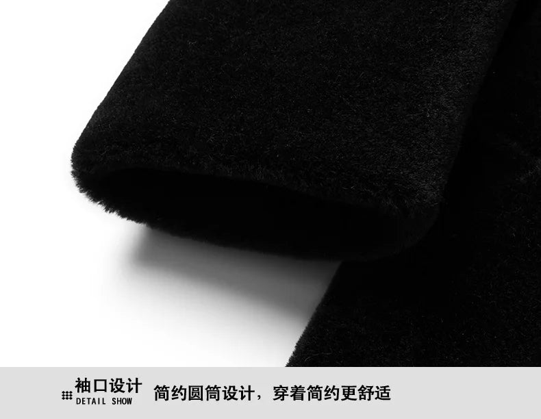 2024  Men's Imitation Fur Liner Winter Warm New Fur One-piece Coat Imitation Mink Fleece Mid-length Fur Coat  Men Jacket