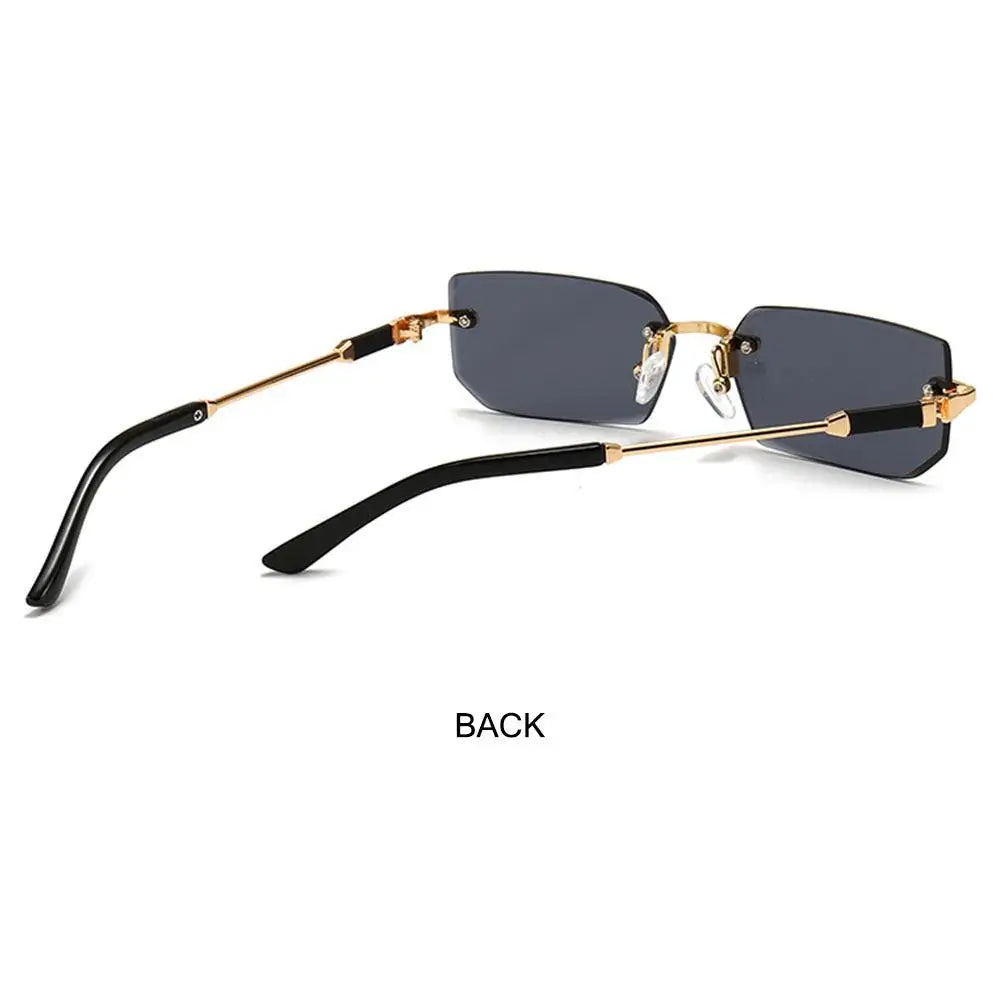 Trendy Rimless Rectangle Sunglasses Personalized Jelly Colored Frameless Sun Glasses Retro Shades Fashion Travel UV400 Eyewear