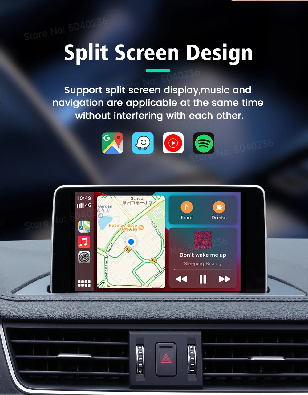 CarlinKit Mini 5 CarPlay Wireless USB Dongle Plug &Play Split Screen Wired To Wireless Adapter For Benz Kia Volvo Mazda MG Ford