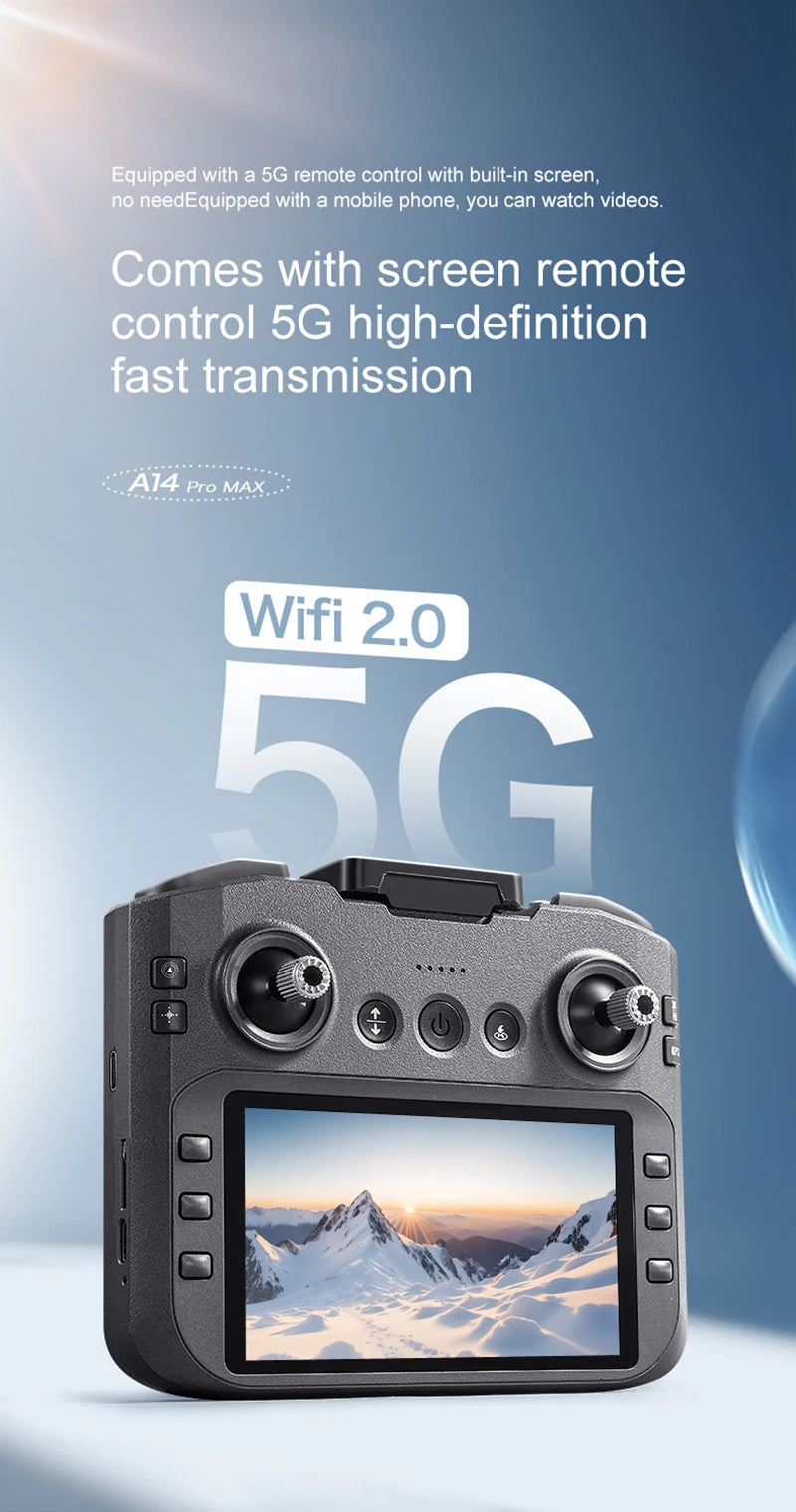 Xiaomi A14 Pro Max Drone Aerial 8K HD Dual-Camera 5G WIFI GPS Brushless Motor Optical Flow Obstacle Avoidance RC Drone 10000M