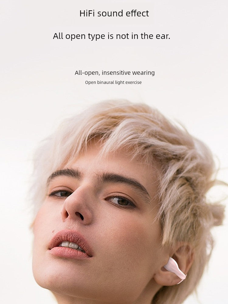 Non-Entry Ear Clip Bluetooth Headset Mini Running Painless Driving Rider Take-out Sports Single and Double Ear Hanging Long Standby