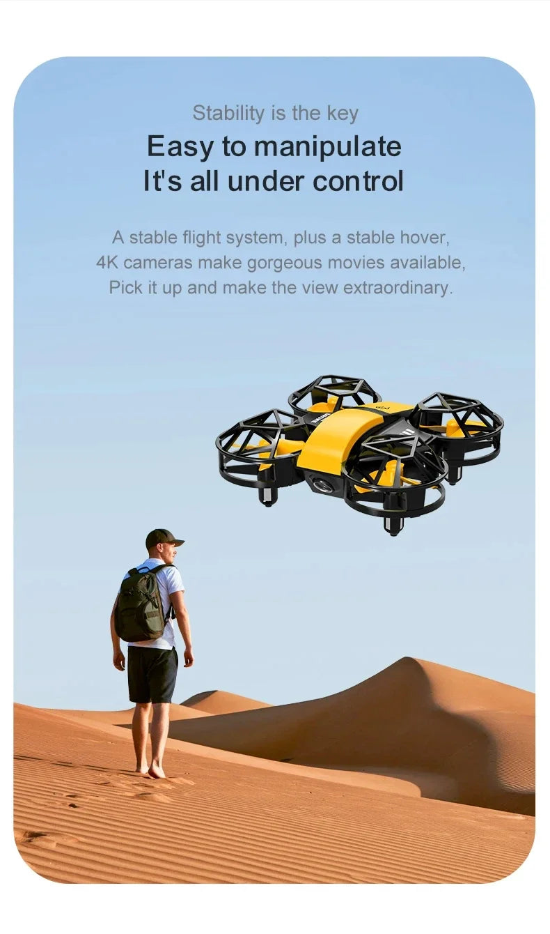 DWI Mini Drone 4k Profession HD Wide Angle Camera 1080P WiFi FPV Drone Camera Height Keep Drones Camera Helicopter Toys Gifts