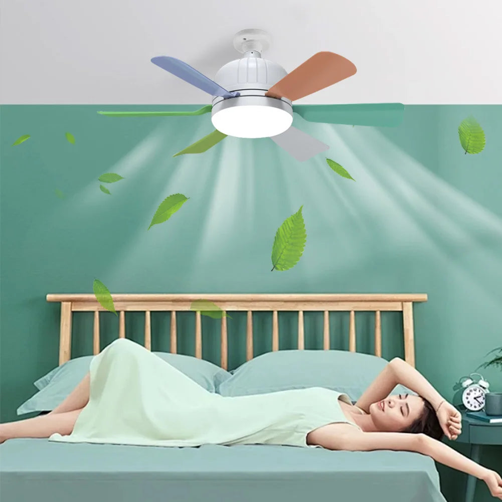 Socket Fan Light with Remote Screw in Ceiling Fan Light Adjustable Wind Speed Socket Ceiling Fan Light Bulb Fan for Home Office