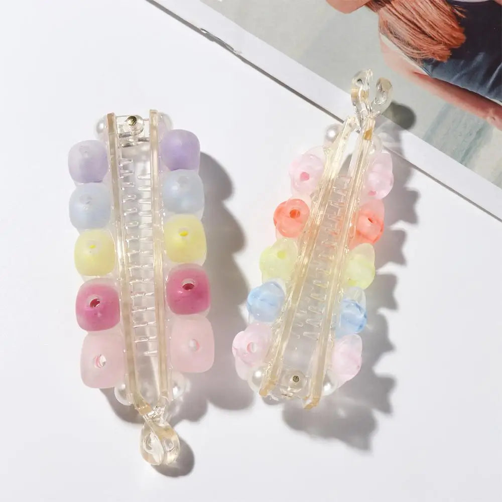 Hair Accessories Acrylic Hair Clips Colorful Love Heart Claw Clips Frosted Star Ponytail Holders Girl