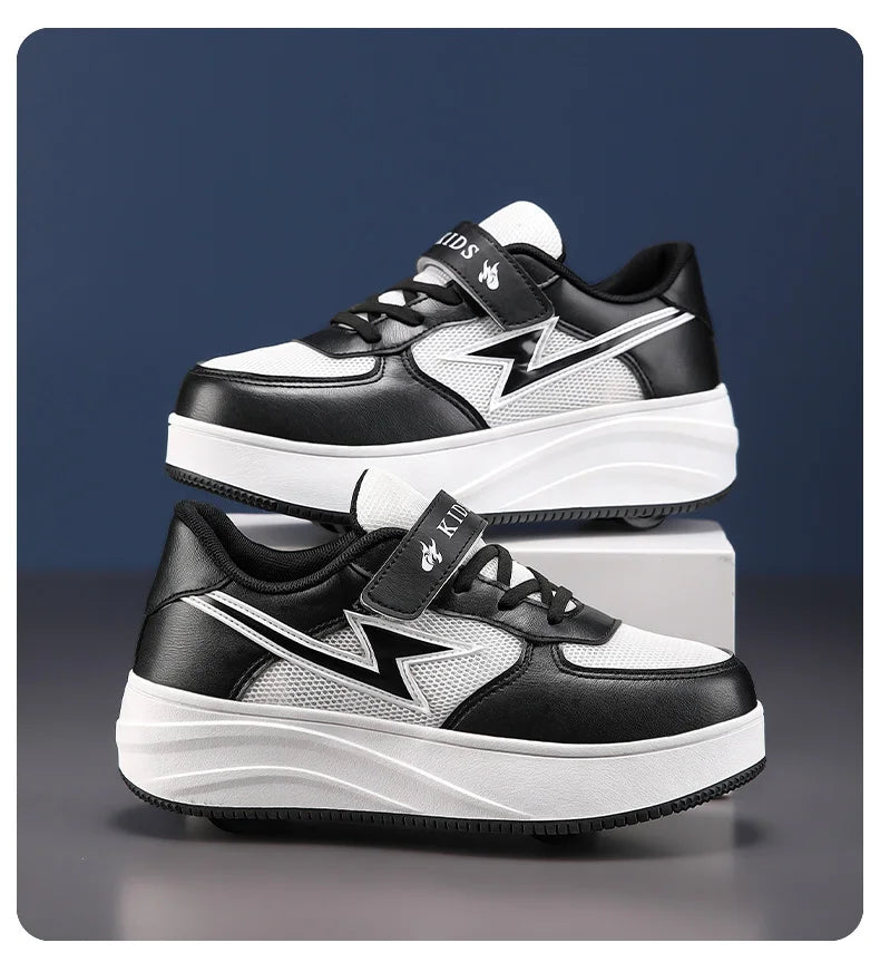 Children's walking shoes Girls 2025 new breathable roller skates boys primary school four wheel roller shoes can walk and slide