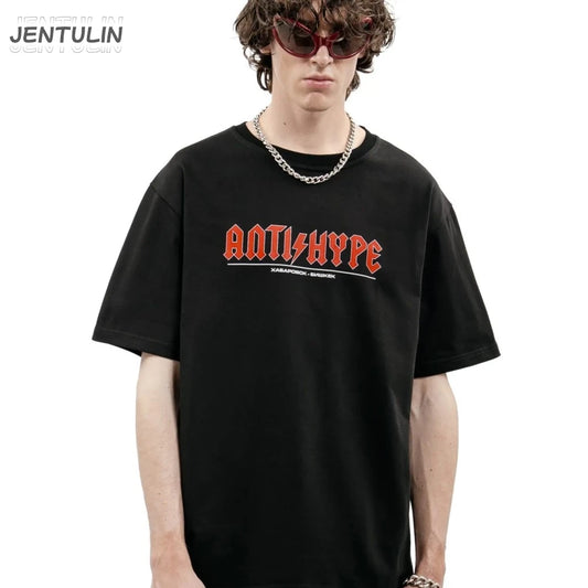 Women's T-Shirt Cotton Y2k Streetwear Letter Korean Fashion Print Goth Harajuku Vintage Tops Unisex Oversized Aesthetic Clothing