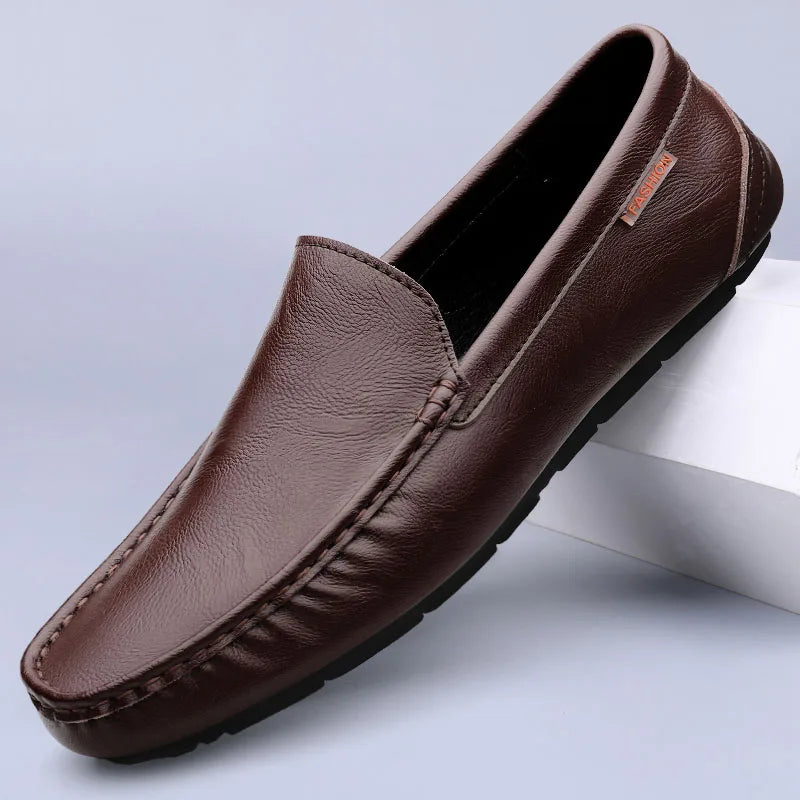 Genuine Leather Men Casual Shoes Luxury Brand Mens Loafers Moccasins Breathable Slip on Italian Driving Shoes Chaussure Homme