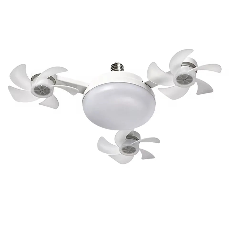 E27 Socket Ceiling Fan 2-in-1 Silent LED Fan with Remote Control 3-Color 3-Speeds Adjustable Ceiling Fanlight for Home Bedroom