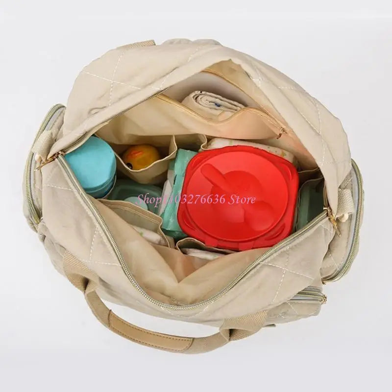 R6FD Diaper Bag Splashproof Wear Resistant Bag Handbag Large Capacity Mom Bag Travel Bag for Women Shoulder Bags Backpack