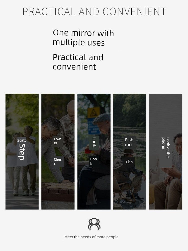 Frameless Business Color-Changing Reading Glasses Men Middle-Aged and Elderly HD Anti-Blue Ray Radiation Indoor and Outdoor Dual-Use Presbyopic Glasses