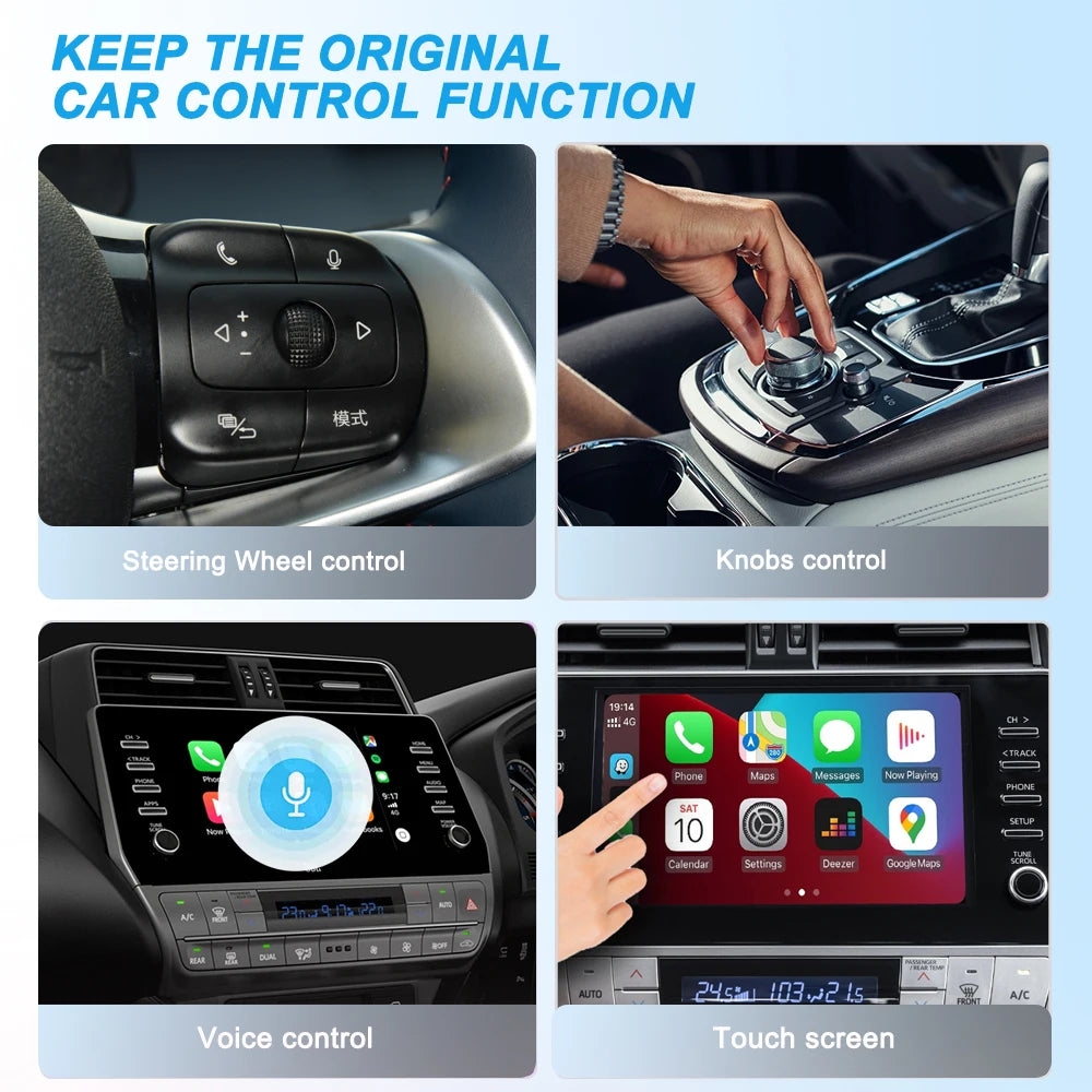 Acodo Mini Wired to Wireless 2 in 1 CarPlay and Android Auto Box  Plug and Play Fashionable and Portable Suitable for 99% car