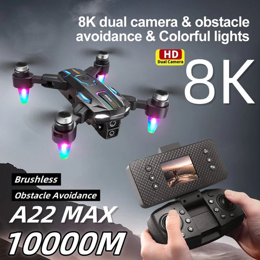 A22 Max Drone 8k Esc Dual Camera 5g Hd Aerial Photography Wifi Optical Localization Obstacle Avoidance Brushless Rc Drone