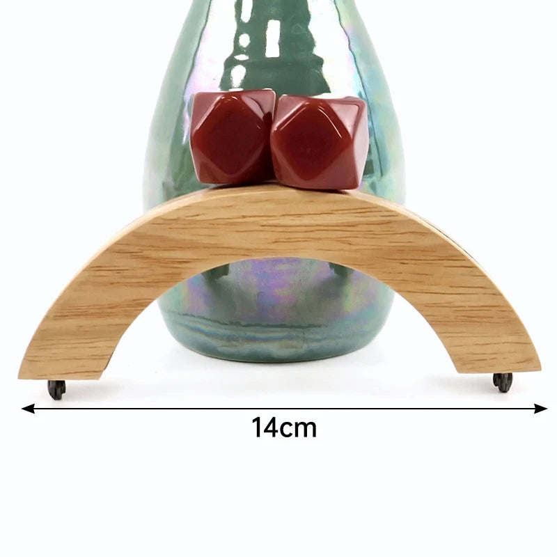 1Pc 14cm Mini Wooden Bag Handle Colored Beads Purse Frame Kiss Clasp Wallet Clourse Clip DIY Handmade Bracket Bags Accessories
