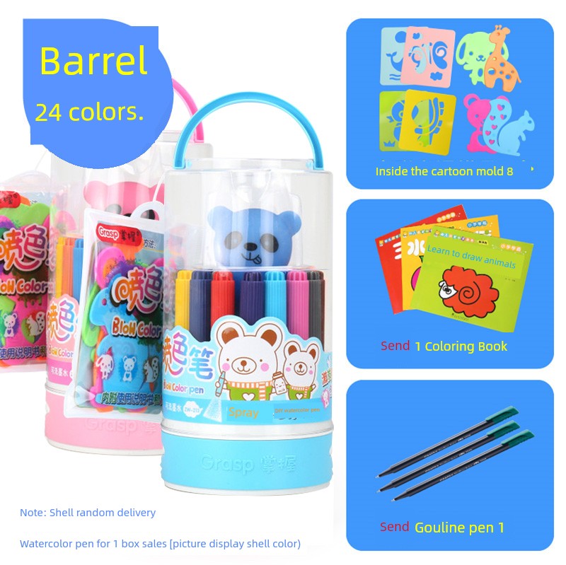 Master Color Spray Pen 12/24 Color Spray Pen Set Can Spray Watercolor Pen Large Capacity Non-Toxic