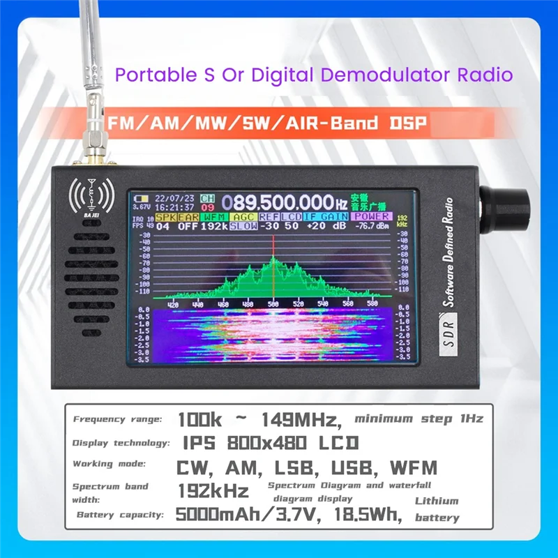 A92Z DeepSDR 101 Software Defined Radio SDR Radio DSP Digital Demodulation Short Wave FM MW SSB CW HAM Radio Receiver