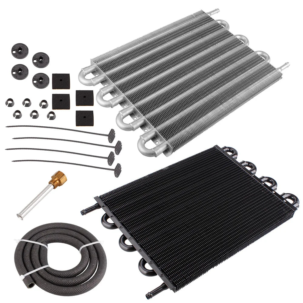 4 Row 6 Row 8 Row Aluminum Universal Oil Cooler Oil Radiator Car Air Conditioning Tube Belt Auto-Manual Radiator Converter Kit