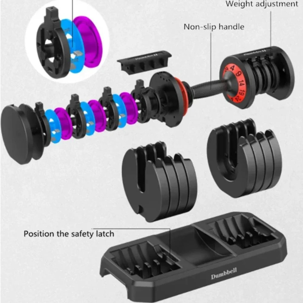 SIHAO Adjustable Dumbbell Set 52LBS Gym Equipment for Arm Muscle Training Quick-Change Weight Fitness Dumbbells
