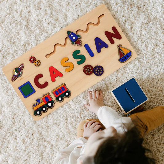 Montessori Personalised Wooden Puzzle Baby Custom First Name Puzzle Customization Letter Board Gift Child Jigsaw Educational Toy